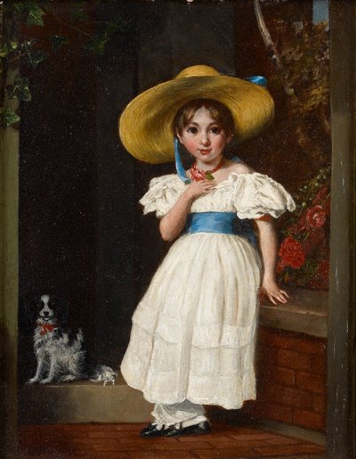 麦わら帽子の少女、1840年頃 作： English School