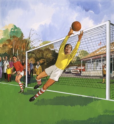 サッカーの試合のゴールキーパー 作： English School