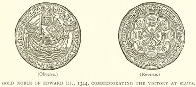 エドワード3世の金貴族、1344年、スライスでの勝利を記念して 作： English School