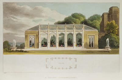 ゴシック音楽院、1832年（カラー彫刻） 作： English School