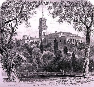 オーストラリア・メルボルンの政府庁舎（The Religious Tract Society発行の「Australian Pictures」より 作： English School