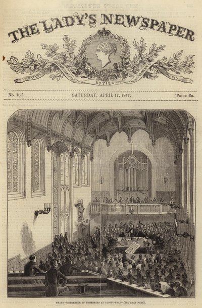 1847年ロンドンのクロスビーホールでの反対者の大会議 作： English School