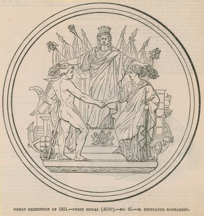 1851年の素晴らしい展覧会-M Hippolyte Bonnardelに授与された賞金（£100） 作： English School