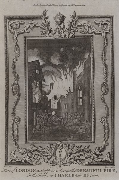 ロンドンの大火、1666 作： English School