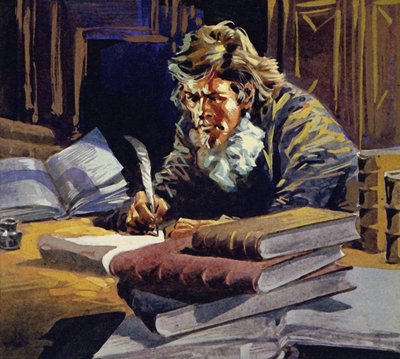 グロティウスはオランダ東インド会社の法律顧問であり、戦争と平和の法則を書いた 作： English School
