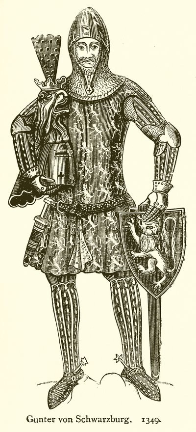 グンター・フォン・シュヴァルツブルク。 1349年 作： English School