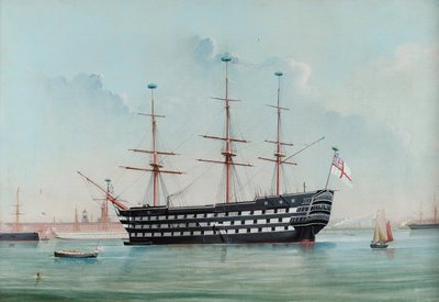 ポーツマス港でのHMS勝利、1860年頃 作： English School