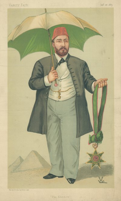 HH Mehemed Tewfik-Pasha、エジプトのKhedive、The Khedive、1883年1月20日、バニティフェア漫画 作： English School