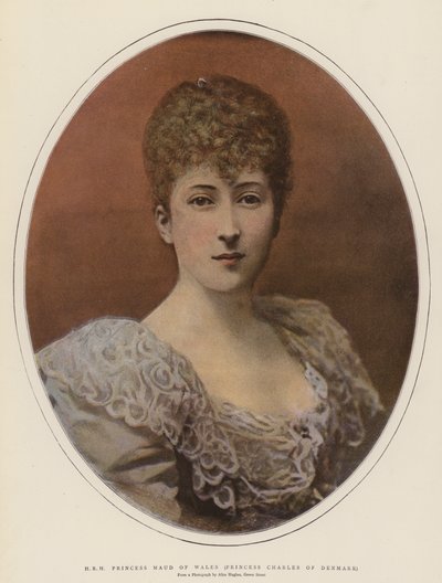 H R H Princess Maud of Wales, Princess Charles of Denmark (Color litho) 作： English School