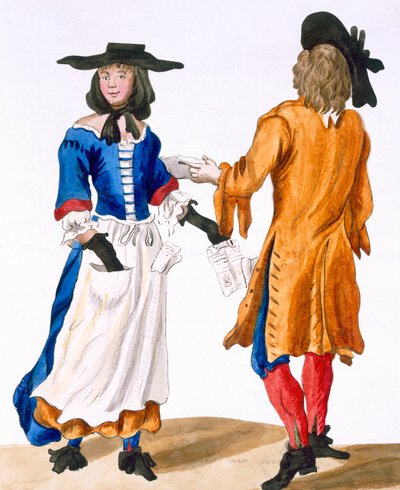 バラード歌手の習慣、1675年頃 作： English School