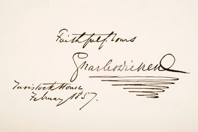 チャールズディケンズの手書きおよび署名、1857 作： English School