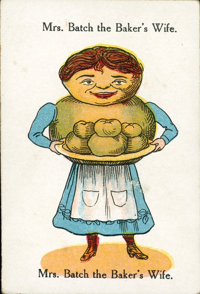 1920年頃の幸せな家族パン屋の妻バッチ夫人（カラーリトグラフ） 作： English School