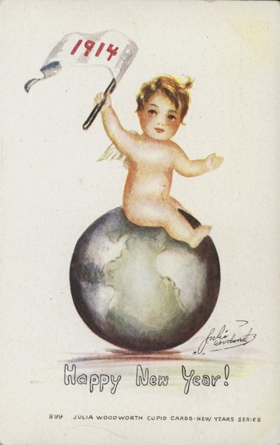 ハッピーニューイヤーカード、1914 作： English School