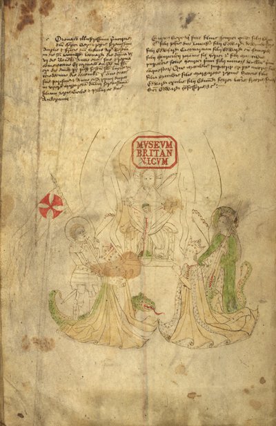 Harley 318, f.8v Henrique VI, Rei da Inglaterra, e sua esposa, Margarida de Anjou, ilustração de 