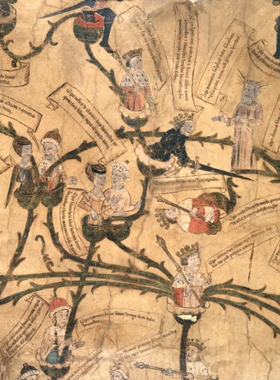 ハーレー 7353. ヘンリー 4 世 (1367-1413) が家系図を切る 作： English School
