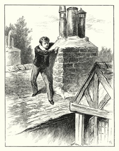 "He climbed round a chimney stack" (e.g. engraving) 作： English School