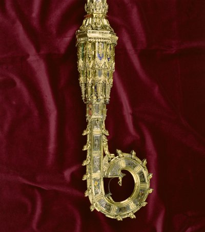 ウィリアムオブワイカム（c.1320-1404）の兵士の頭と曲がり角：ポール側（銀の金箔）（詳細）（205100-32を参照） 作： English School