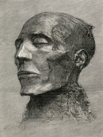 GTベタニーによる世界住民からのメンマートルセティ1世、セトス1世、古代エジプトのファラオのミイラの頭、1888年発行 作： English School