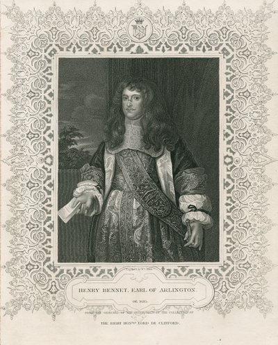 ヘンリーベネット、アーリントン初代伯爵、「ロッジのイギリスの肖像」1822年 作： English School