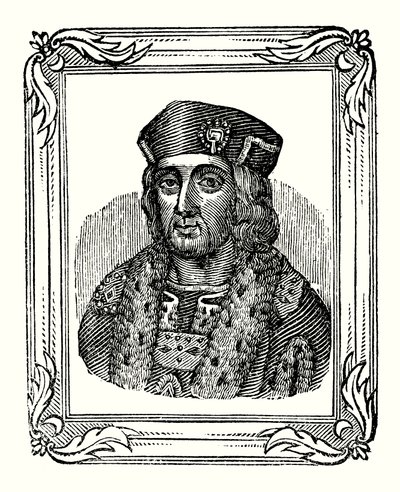 ヘンリー7世は1457年に生まれ、1485年に戴冠し、1509年に死去した（エングレーヴィング 作： English School
