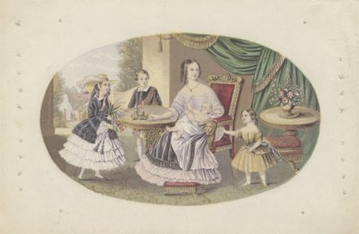 ビクトリア女王陛下とその家族、1851年頃（アクアチント） 作： English School