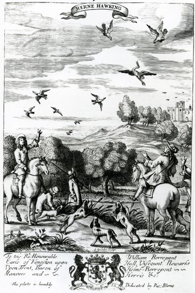 ハーン・ホーキング、リチャード・ブロム発行の「紳士のレクリエーション」より1686（彫刻） 作： English School