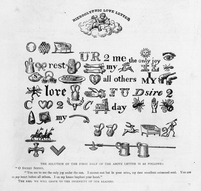 象形文字のラブレター、c。 1893 作： English School
