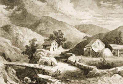 ニューイングランドの丘、1870年、「アメリカンピクチャーズ」より1876 作： English School