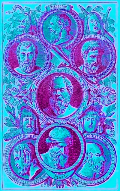 古代ギリシャの歴史家、哲学者、演劇家、「世界の図解された歴史」のイラスト、c.1880を発行（デジタル拡張画像） 作： English School