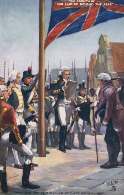 ケープコロニーでイギリス国旗を掲げる1796 作： English School