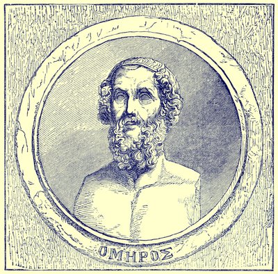 ホーマー、イラストレイテッドヒストリーオブザワールドのイラスト、c.1880を発行（デジタル拡張画像） 作： English School
