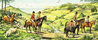 海沿いの田舎での乗馬 作： English School