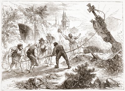 画像を破壊するホッティンガー、ジェームスエイトケンワイリー（1808-1890）によるパブのプロテスタンティズムの歴史のイラスト。 1878 作： English School