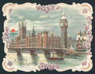 冬の国会議事堂、クリスマスカード 作： English School