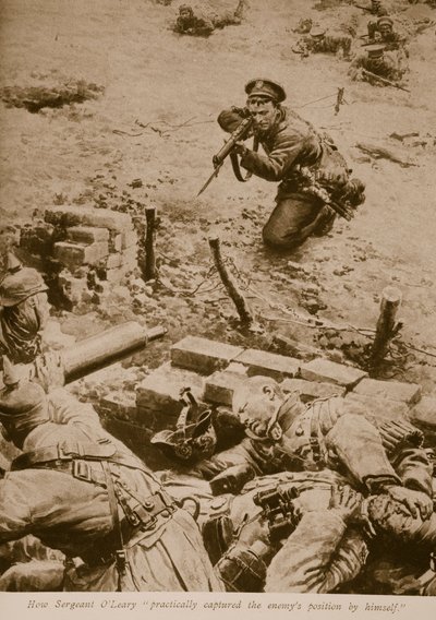 1914〜19年に、リアリー軍曹が自分で敵の陣地を実際にどのように捉えたか 作： English School