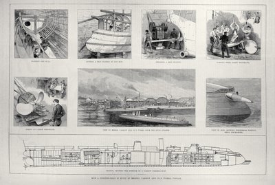 1886年3月27日の「The Illustrated London News」のポプラのYarrow and Co.の作品で魚雷艇がどのように建造されているか 作： English School