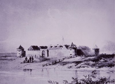 ハドソンズ・ベイ・カンパニー、1845年のアッパーフォートギャリー 作： English School