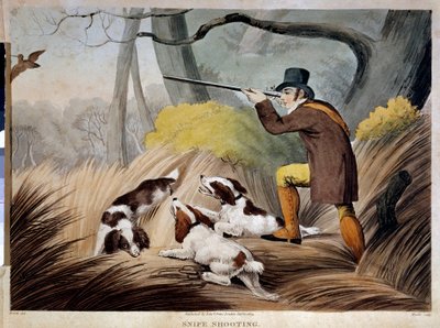 イギリスでくちばしを狩る。19世紀の水彩画の彫刻。ジエン、狩猟博物館。 作： English School