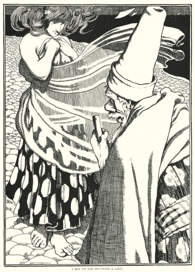 海岸で一人の女性と出会った（彫刻 作： English School