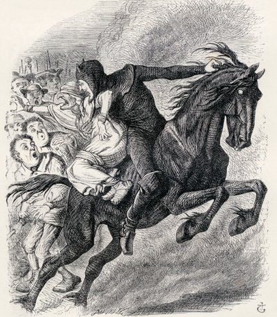 1865年に出版されたThomas Ingoldsbyによる「The Ingoldsby Legends or Mirth and Marvels」からの詩「The Nurse&39;s Story、The Hand of Glory」のJ. Tennielに続くイラスト 作： English School