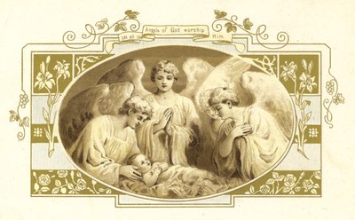 イラストレーション『The Coming Of Father Christmas』（カラーリトグラフ） 作： English School