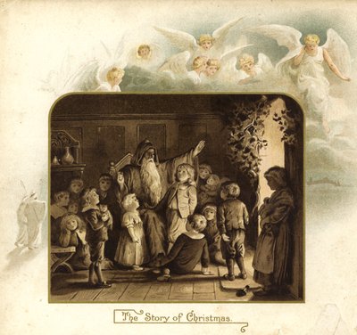 イラストレーション『The Coming Of Father Christmas』（カラーリトグラフ） 作： English School