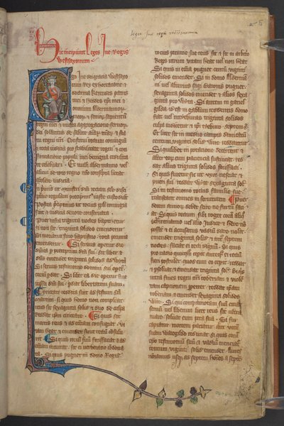 イングランドの法令、綿の写本Claudius D II、f.5rからのイネ王の画像 作： English School