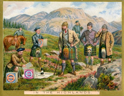 ハイランドでは、ハントリー＆パーマーズビスケットのプロモーションカード、1890年頃 作： English School