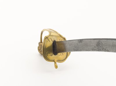 1790年頃、ヨークシャー・イースト・ライディング第15連隊と記された歩兵用ハンガー・ソード（金属製 作： English School