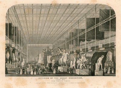 ダンテス寺院から西を眺めるインテリア、素晴らしい展覧会、1851年 作： English School