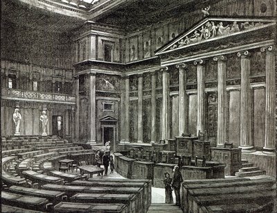 国会議事堂のインテリア、ウィーン、「レジャーアワー」、1891年 作： English School