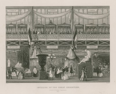 グレートエキシビジョンのインテリア、1851年、フランスおよびベルギー省 作： English School