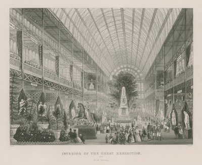 素晴らしい展覧会のインテリア、1851年、南トランセプト 作： English School