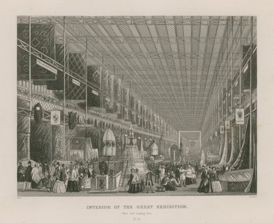 大展覧会の内部、1851年、西端が東向き 作： English School